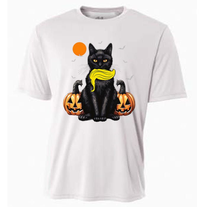 Black Cat Kamala Harris Halloween Trump Hair Sarcastic Cooling Performance Crew T-Shirt