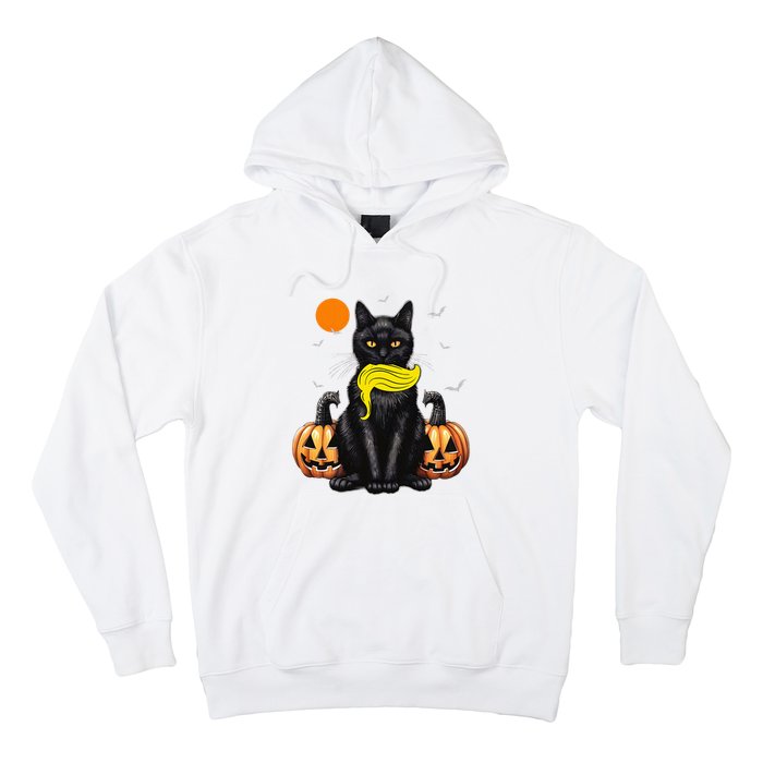 Black Cat Kamala Harris Halloween Trump Hair Sarcastic Hoodie