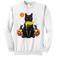 Black Cat Kamala Harris Halloween Trump Hair Sarcastic Sweatshirt