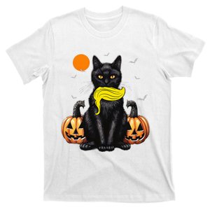 Black Cat Kamala Harris Halloween Trump Hair Sarcastic T-Shirt