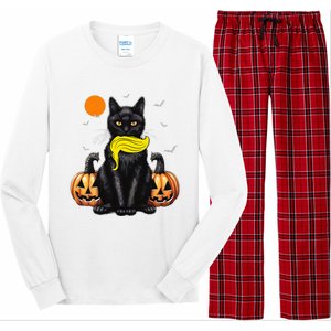 Black Cat Kamala Harris Halloween Trump Hair Sarcastic Long Sleeve Pajama Set