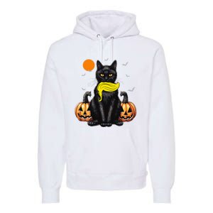 Black Cat Kamala Harris Halloween Trump Hair Sarcastic Premium Hoodie