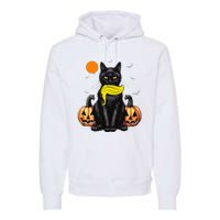 Black Cat Kamala Harris Halloween Trump Hair Sarcastic Premium Hoodie