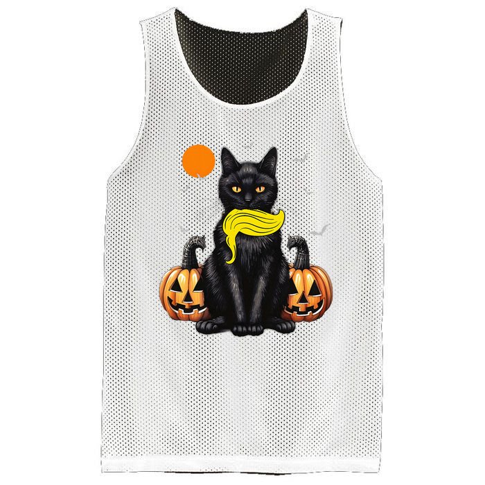 Black Cat Kamala Harris Halloween Trump Hair Sarcastic Mesh Reversible Basketball Jersey Tank