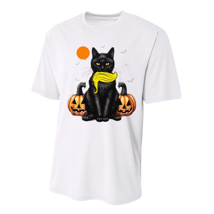 Black Cat Kamala Harris Halloween Trump Hair Sarcastic Performance Sprint T-Shirt