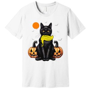 Black Cat Kamala Harris Halloween Trump Hair Sarcastic Premium T-Shirt