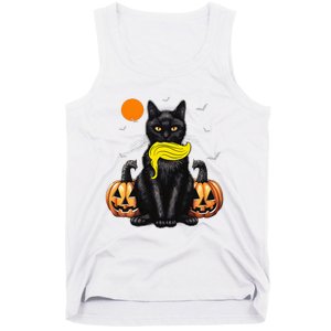 Black Cat Kamala Harris Halloween Trump Hair Sarcastic Tank Top