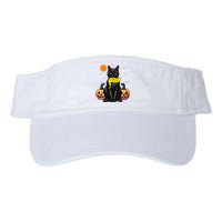 Black Cat Kamala Harris Halloween Trump Hair Sarcastic Valucap Bio-Washed Visor