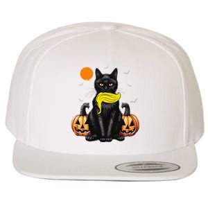 Black Cat Kamala Harris Halloween Trump Hair Sarcastic Wool Snapback Cap