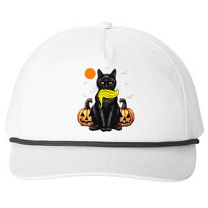 Black Cat Kamala Harris Halloween Trump Hair Sarcastic Snapback Five-Panel Rope Hat