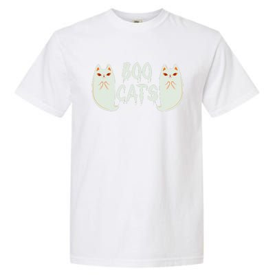 Boo Cats Kitten Ghost Monster Scary Halloween Garment-Dyed Heavyweight T-Shirt