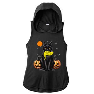 Black Cat Kamala Harris Halloween Trump Hair Ladies PosiCharge Tri-Blend Wicking Draft Hoodie Tank