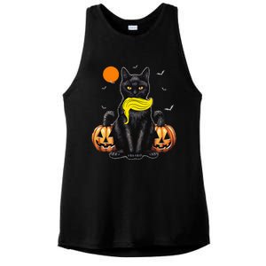 Black Cat Kamala Harris Halloween Trump Hair Ladies PosiCharge Tri-Blend Wicking Tank