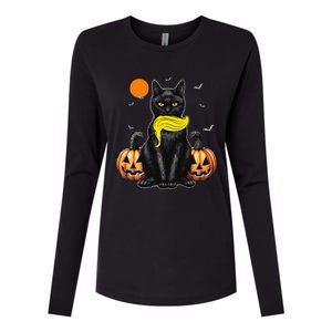 Black Cat Kamala Harris Halloween Trump Hair Womens Cotton Relaxed Long Sleeve T-Shirt