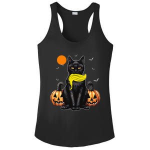 Black Cat Kamala Harris Halloween Trump Hair Ladies PosiCharge Competitor Racerback Tank