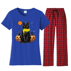 Black Cat Kamala Harris Halloween Trump Hair Women's Flannel Pajama Set