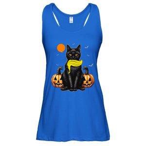 Black Cat Kamala Harris Halloween Trump Hair Ladies Essential Flowy Tank