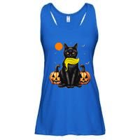 Black Cat Kamala Harris Halloween Trump Hair Ladies Essential Flowy Tank