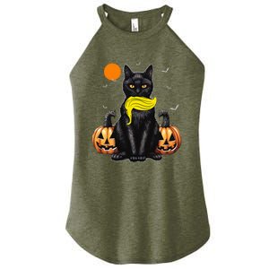 Black Cat Kamala Harris Halloween Trump Hair Women's Perfect Tri Rocker Tank