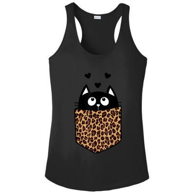 Black Cat Kitty In Leopard Pocket Halloween Costume Girl Boy Ladies PosiCharge Competitor Racerback Tank