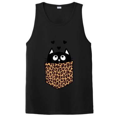 Black Cat Kitty In Leopard Pocket Halloween Costume Girl Boy PosiCharge Competitor Tank