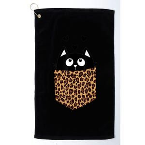 Black Cat Kitty In Leopard Pocket Halloween Costume Girl Boy Platinum Collection Golf Towel