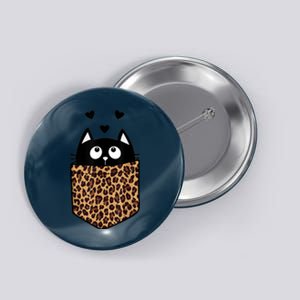 Black Cat Kitty In Leopard Pocket Halloween Costume Girl Boy Button