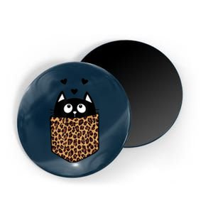 Black Cat Kitty In Leopard Pocket Halloween Costume Girl Boy Magnet