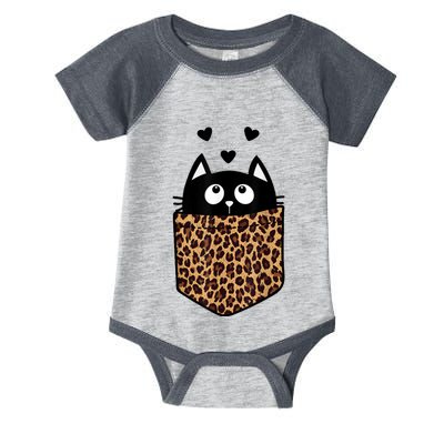 Black Cat Kitty In Leopard Pocket Halloween Costume Girl Boy Infant Baby Jersey Bodysuit