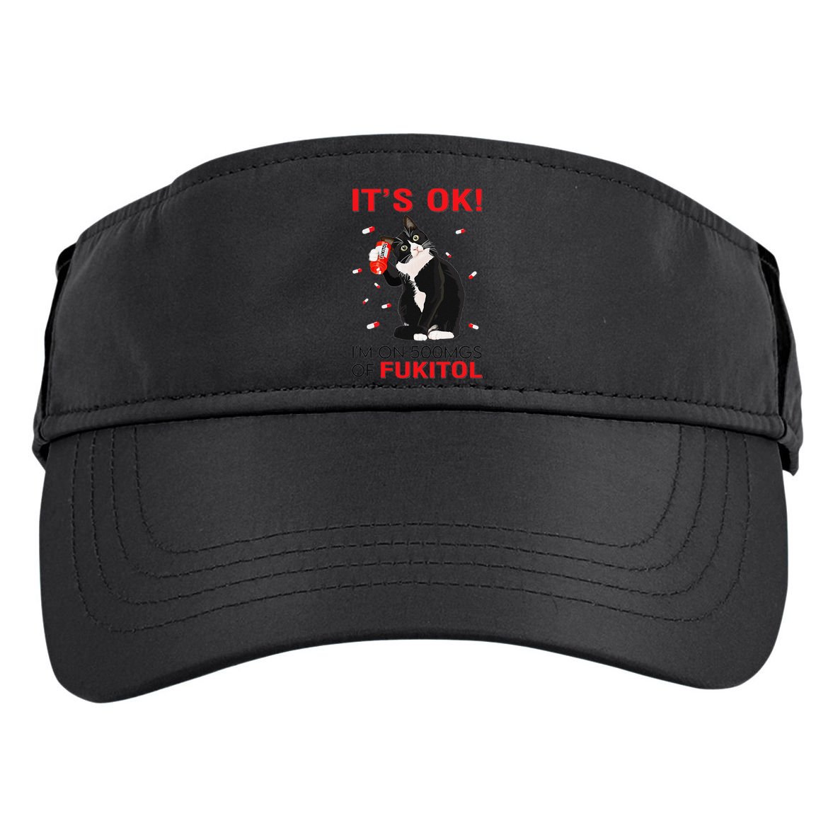 Black Cat Kitten Its Ok Im On 500mgs Of Fukitol Adult Drive Performance Visor