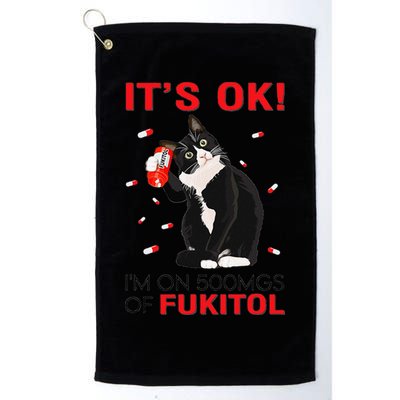 Black Cat Kitten Its Ok Im On 500mgs Of Fukitol Golf Towel