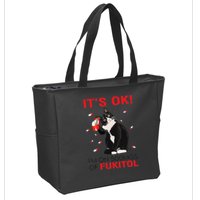 Black Cat Kitten Its Ok Im On 500mgs Of Fukitol Zip Tote Bag