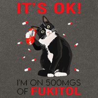 Black Cat Kitten Its Ok Im On 500mgs Of Fukitol Cotton Canvas Backpack