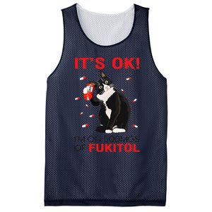 Black Cat Kitten Its Ok Im On 500mgs Of Fukitol Mesh Reversible Basketball Jersey Tank