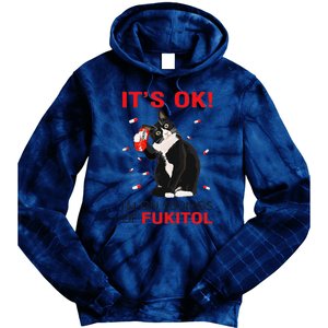 Black Cat Kitten Its Ok Im On 500mgs Of Fukitol Tie Dye Hoodie