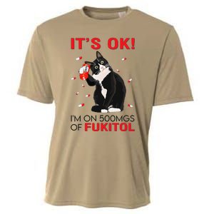 Black Cat Kitten Its Ok Im On 500mgs Of Fukitol Cooling Performance Crew T-Shirt