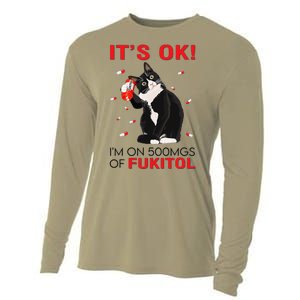 Black Cat Kitten Its Ok Im On 500mgs Of Fukitol Cooling Performance Long Sleeve Crew