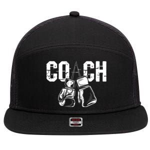 Boxing Coach - Kickboxing Kickboxer Gym Boxer 7 Panel Mesh Trucker Snapback Hat