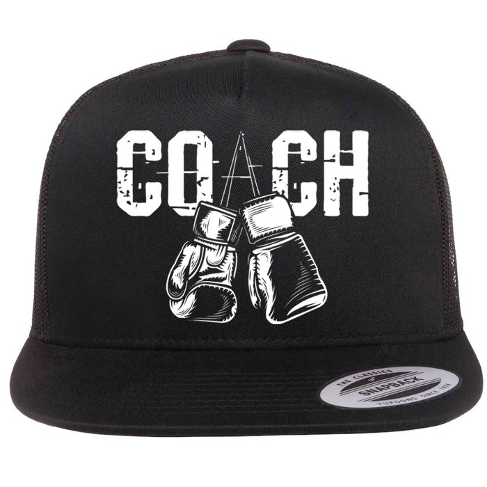 Boxing Coach - Kickboxing Kickboxer Gym Boxer Flat Bill Trucker Hat