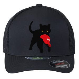 Black Cat Kamala Harris Trump Maga Hat Sarcastic Antitrump Gift Flexfit Unipanel Trucker Cap