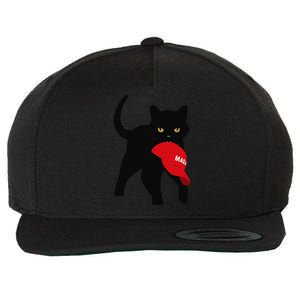 Black Cat Kamala Harris Trump Maga Hat Sarcastic Antitrump Gift Wool Snapback Cap