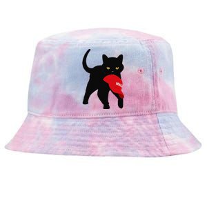 Black Cat Kamala Harris Trump Maga Hat Sarcastic Antitrump Gift Tie-Dyed Bucket Hat