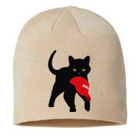 Black Cat Kamala Harris Trump Maga Hat Sarcastic Antitrump Gift Sustainable Beanie