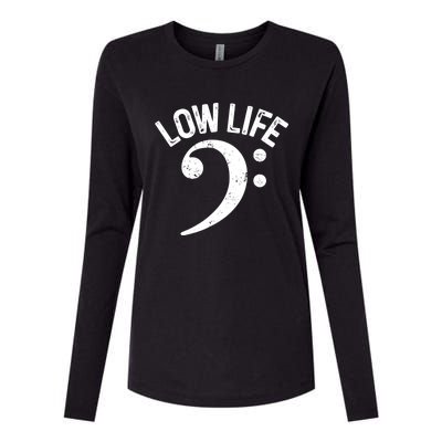 Bass Clef Low Life Music Marching Band Low Brass Bass Note Womens Cotton Relaxed Long Sleeve T-Shirt