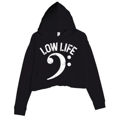 Bass Clef Low Life Music Marching Band Low Brass Bass Note Crop Fleece Hoodie