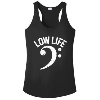 Bass Clef Low Life Music Marching Band Low Brass Bass Note Ladies PosiCharge Competitor Racerback Tank