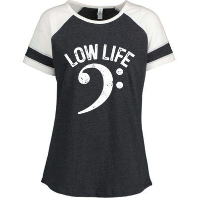 Bass Clef Low Life Music Marching Band Low Brass Bass Note Enza Ladies Jersey Colorblock Tee