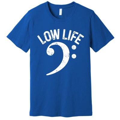 Bass Clef Low Life Music Marching Band Low Brass Bass Note Premium T-Shirt