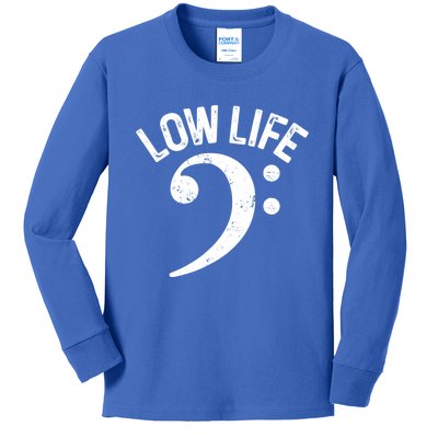 Bass Clef Low Life Music Marching Band Low Brass Bass Note Kids Long Sleeve Shirt