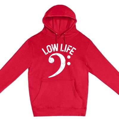 Bass Clef Low Life Music Marching Band Low Brass Bass Note Premium Pullover Hoodie